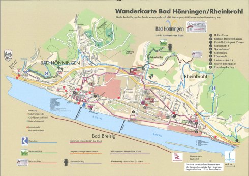 Wanderkarte Bad Hönningen und Rheinbrohl